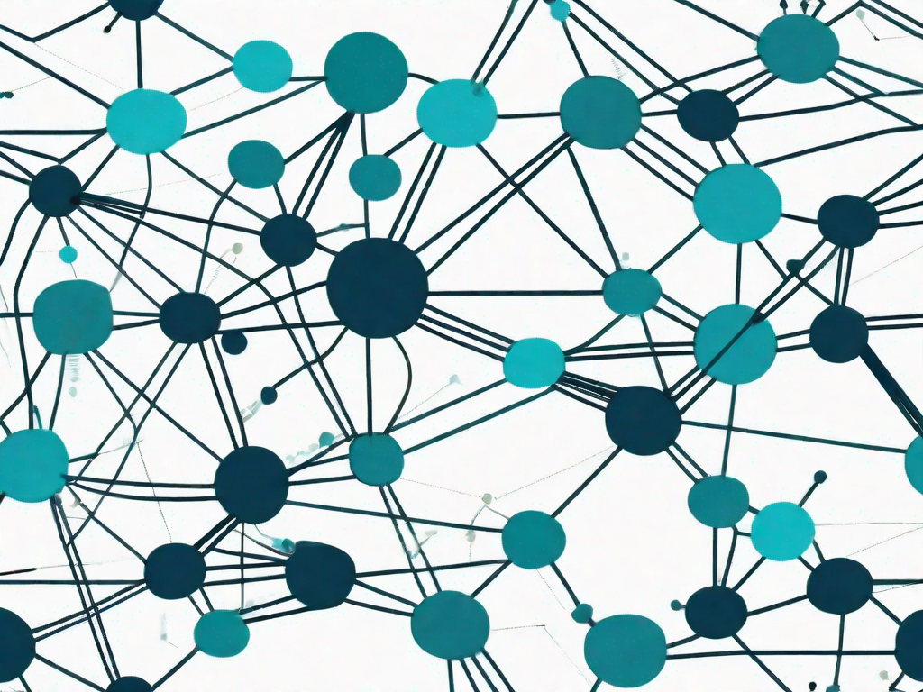 A complex network of interconnected tasks represented as nodes and arrows