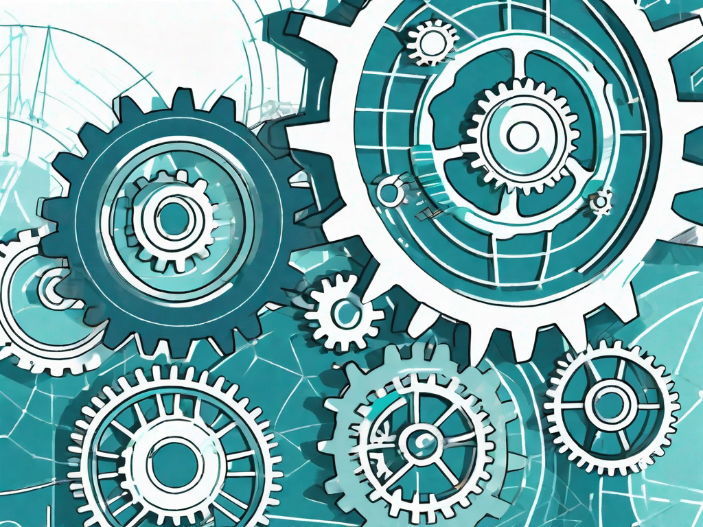 A complex network of interconnected gears