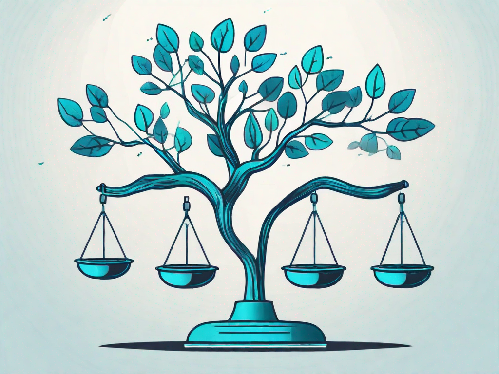 A decision tree with various branches representing different outcomes