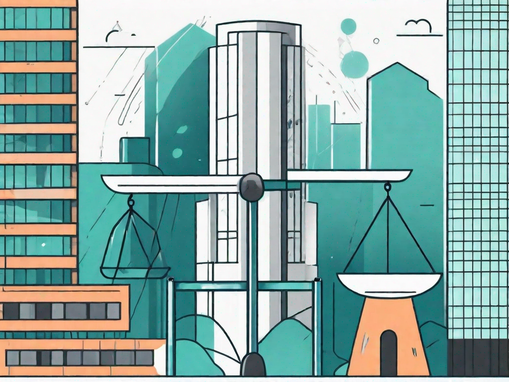 A balanced scale with symbols of potential risks on one side and benefits on the other