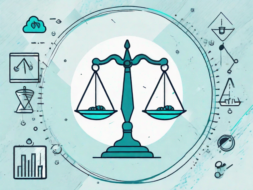 A balanced scale with a risk icon on one side and a benefit icon on the other