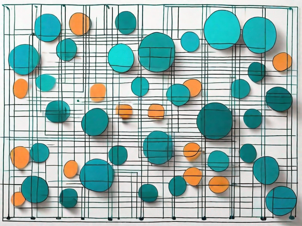 A power interest grid with various colored markers indicating different levels of stakeholder interest and power in a project management context