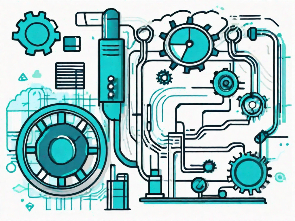 A hybrid symbol that combines elements of it infrastructure (like servers