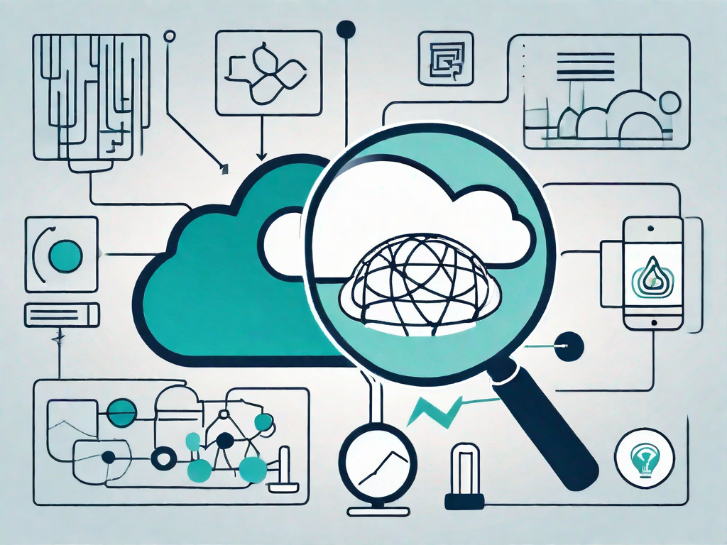 A cloud connected to multiple abstract symbols representing various software applications