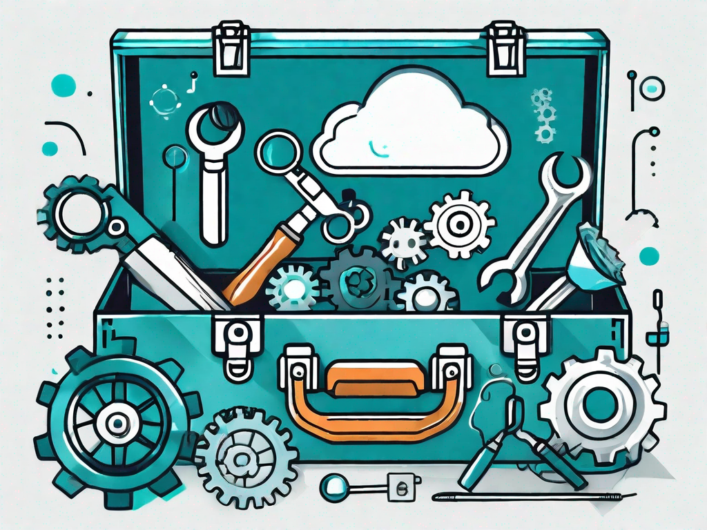 A toolbox filled with various tools such as a cloud