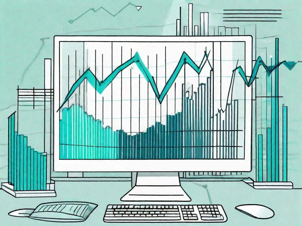 A computer morphing into a business chart