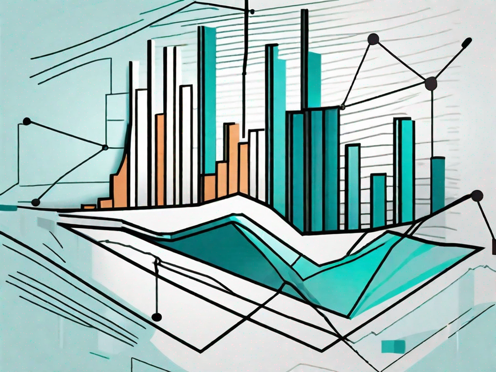 A symbolic representation of a financial graph or chart morphing into a business analysis tool or interface