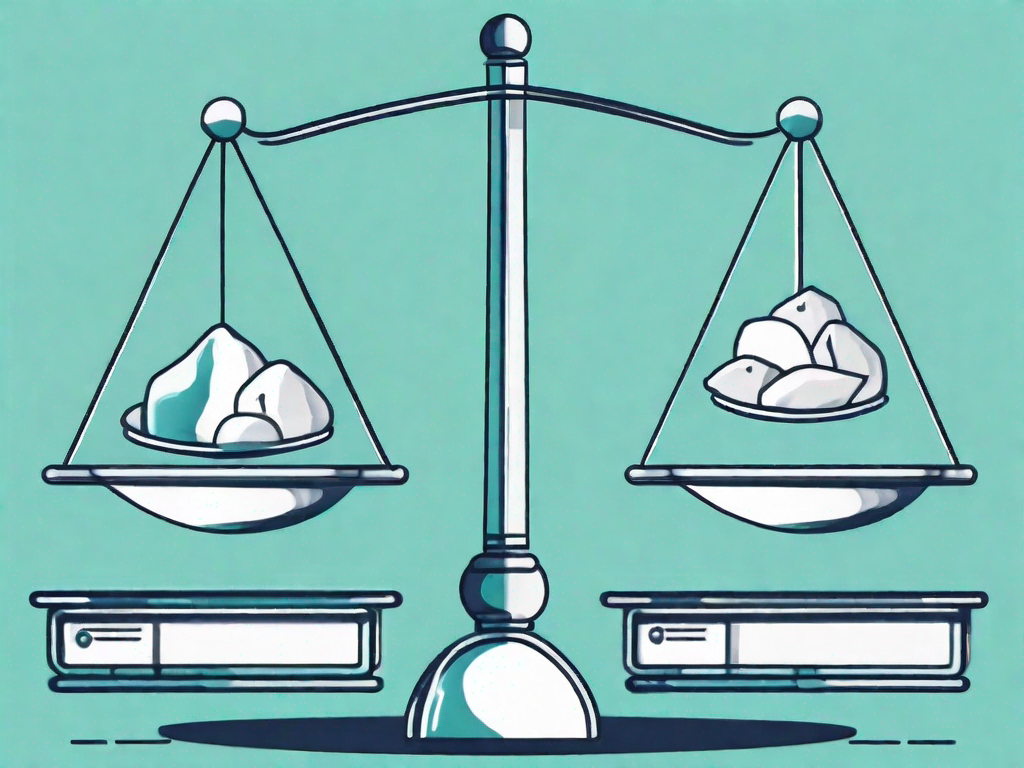 A balance scale with user stories on one side and business decisions on the other