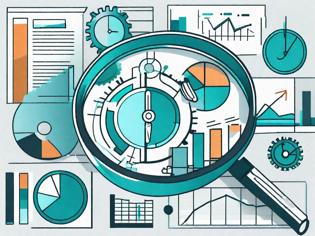 Various business tools such as a magnifying glass