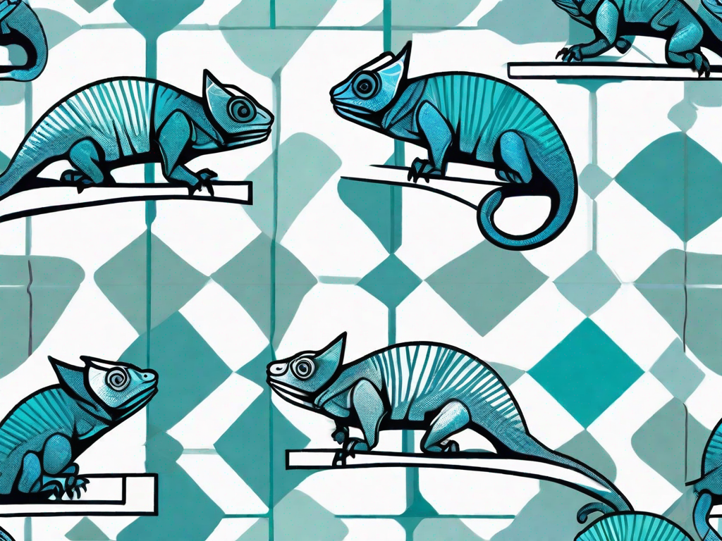 A chameleon on a chessboard