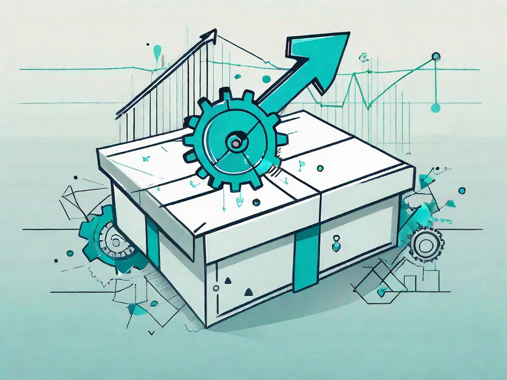 A key unlocking a box with symbolic elements like graphs