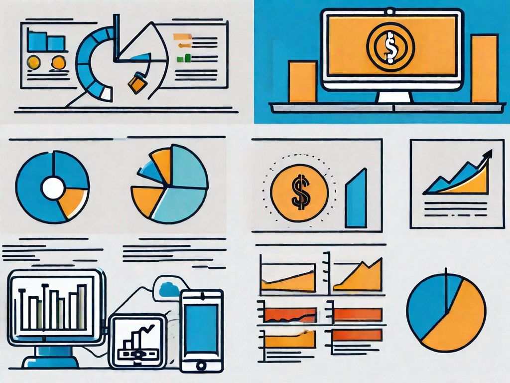 Various performance metrics represented as different types of bar and pie charts