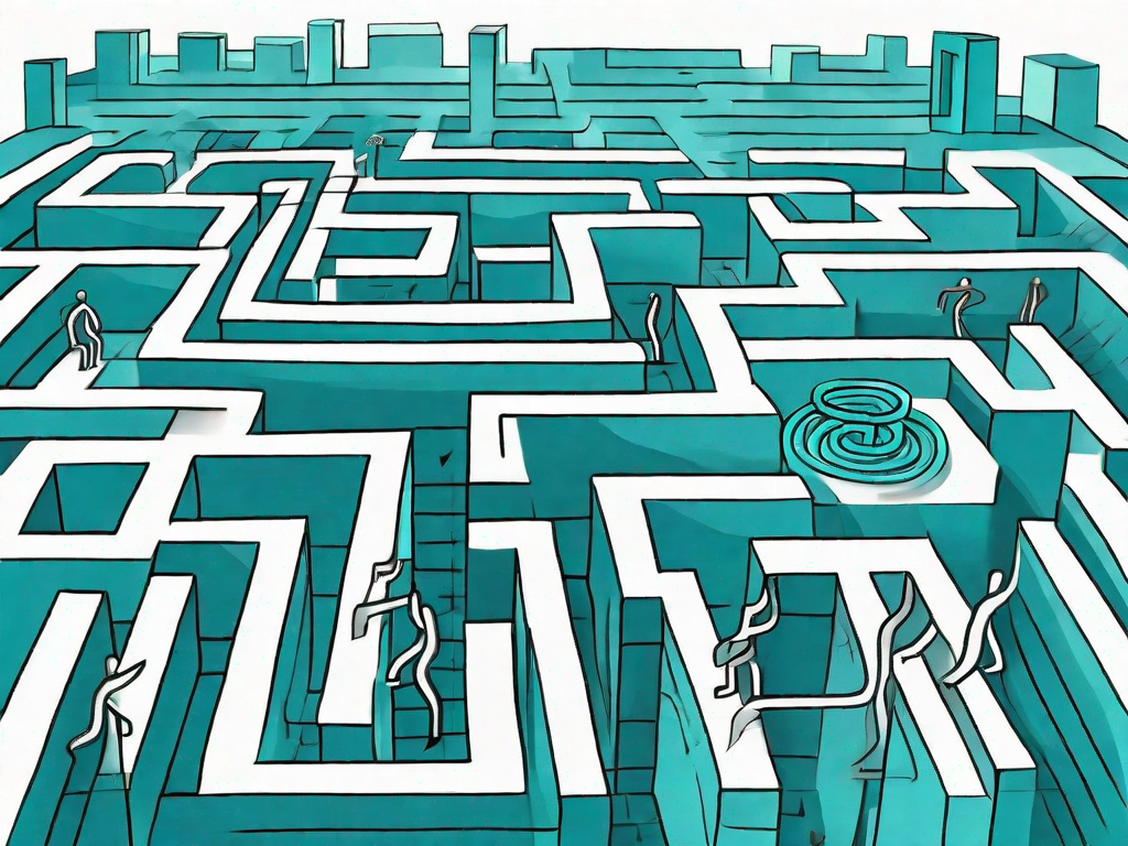 A complex maze with various obstacles