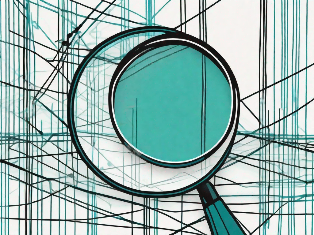 A magnifying glass zooming in on a complicated network of tangled lines