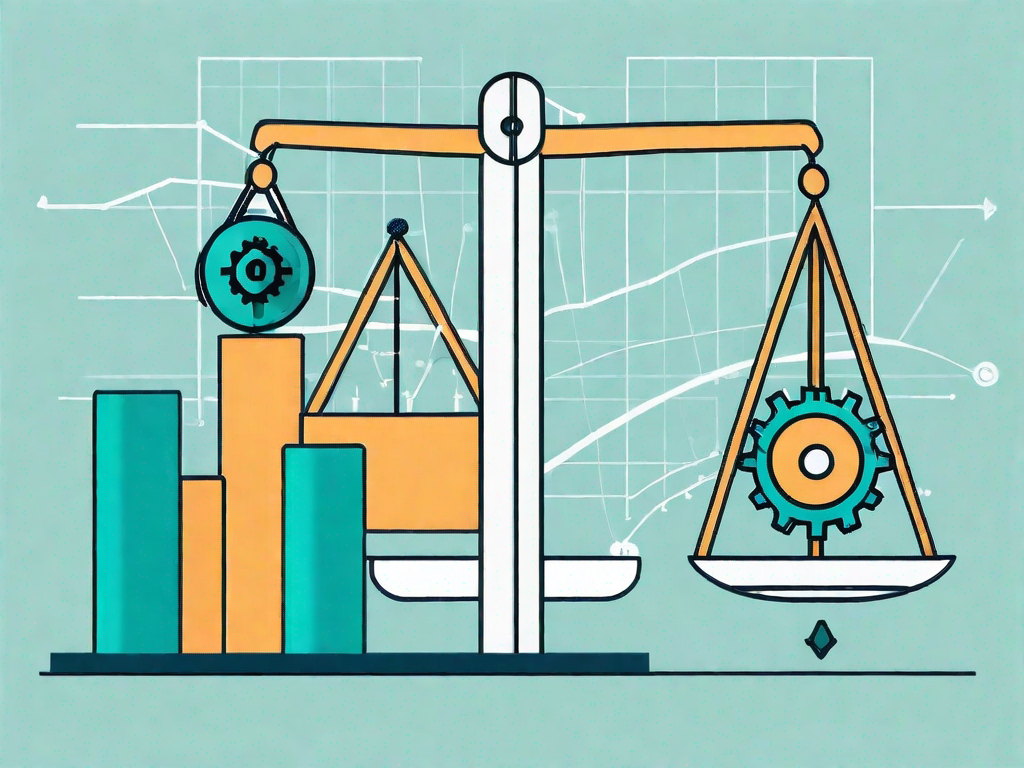 A scale balancing different business elements such as a building