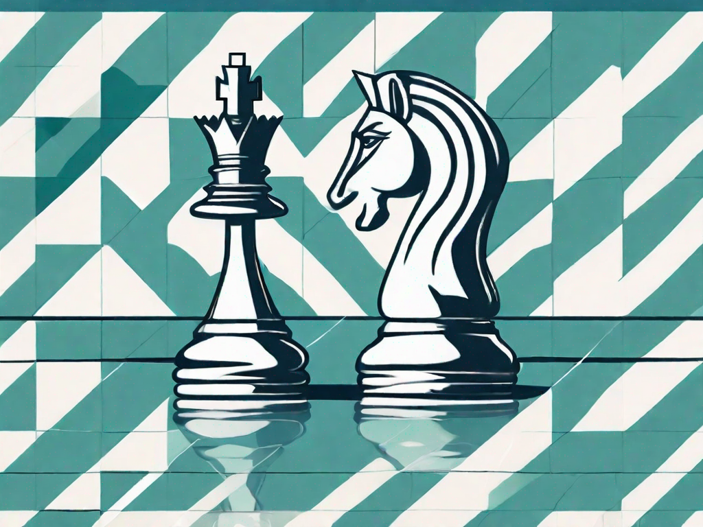 Two chess pieces - a king and a queen - on a chessboard