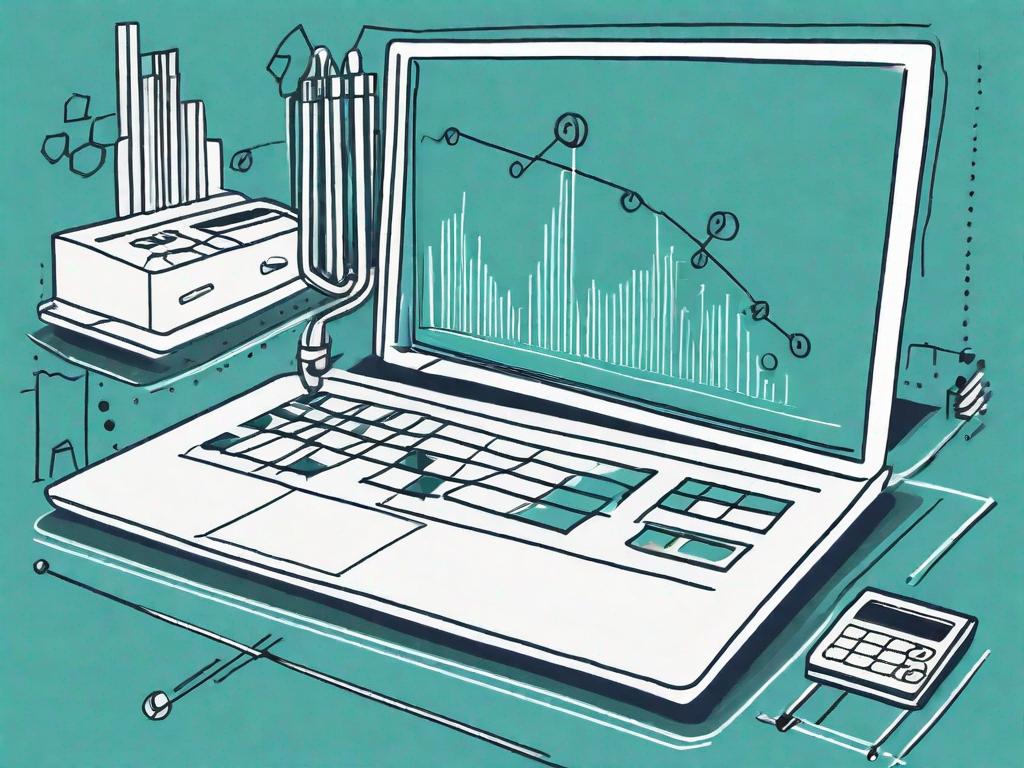 A traditional accounting ledger transforming into a modern