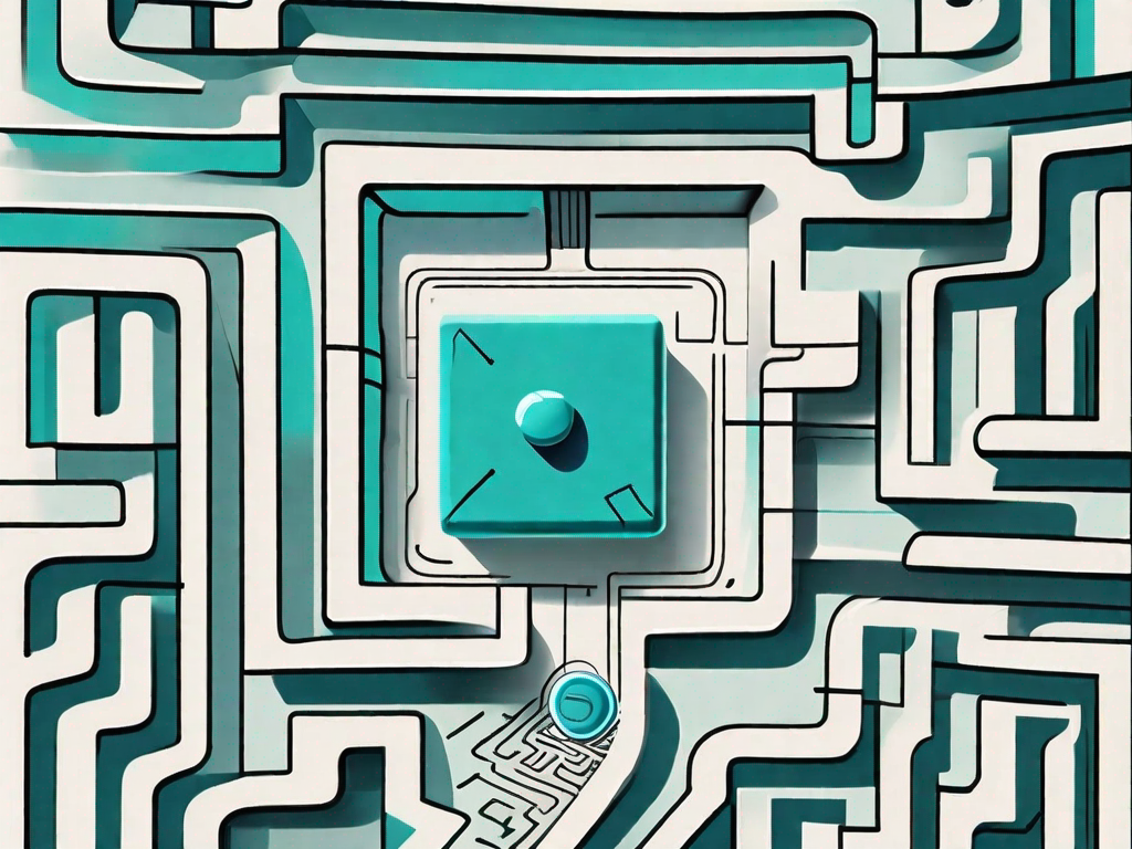 A pharmaceutical pill navigating through a maze