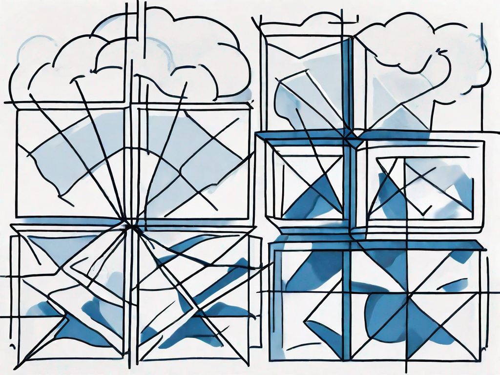 Four interconnected boxes or quadrants