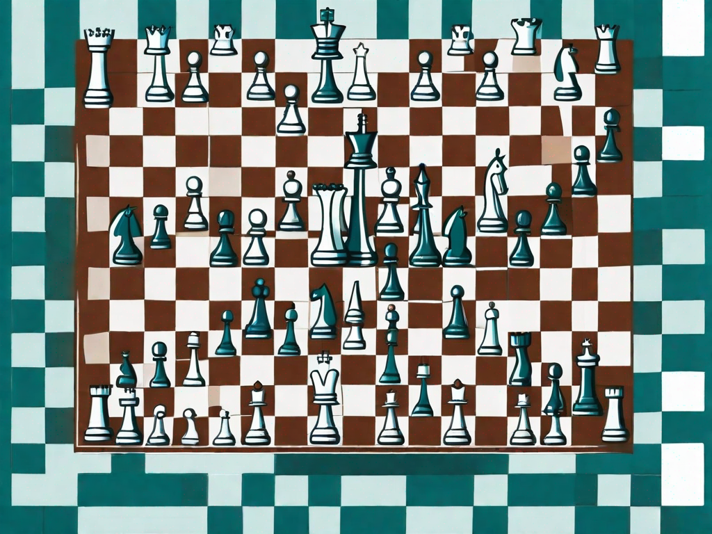 A chess board with some pieces strategically moved