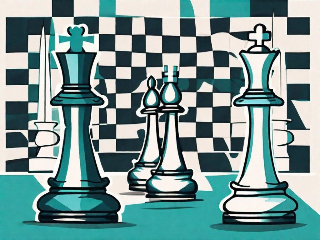 Two chess pieces on a chessboard