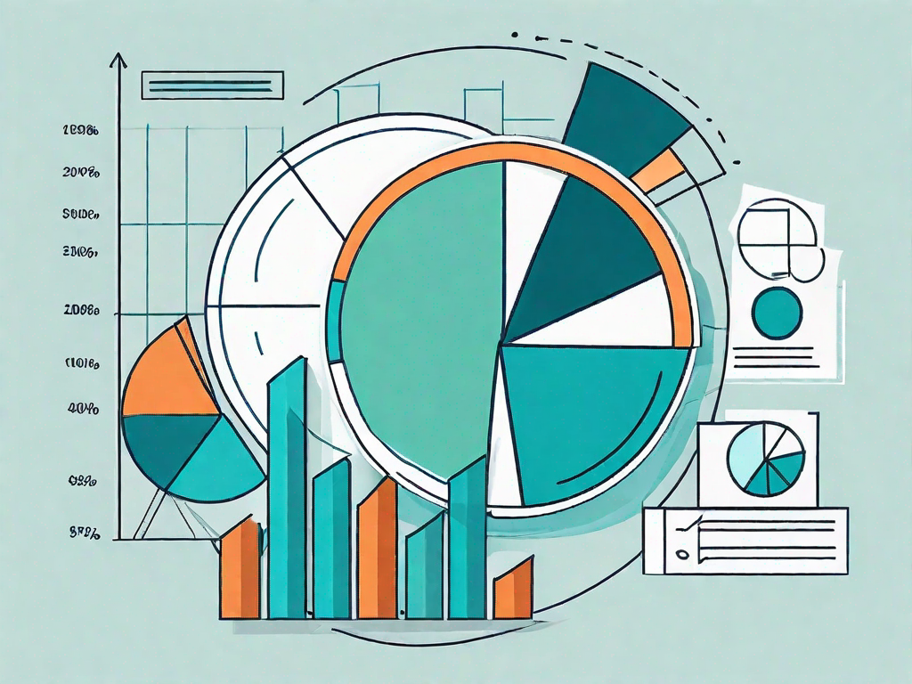 Various business elements such as graphs