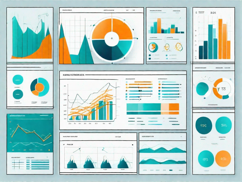 A digital interface with various analytical graphs and charts