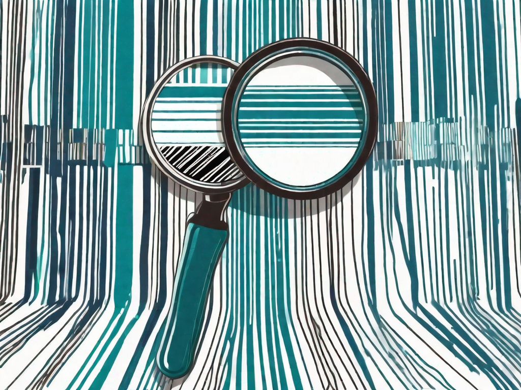 A magnifying glass hovering over a budget-friendly barcode