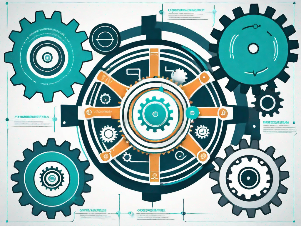 A set of interconnected gears