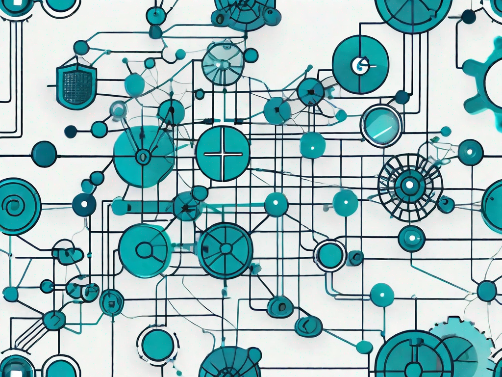 A complex network of interconnected nodes or communication devices