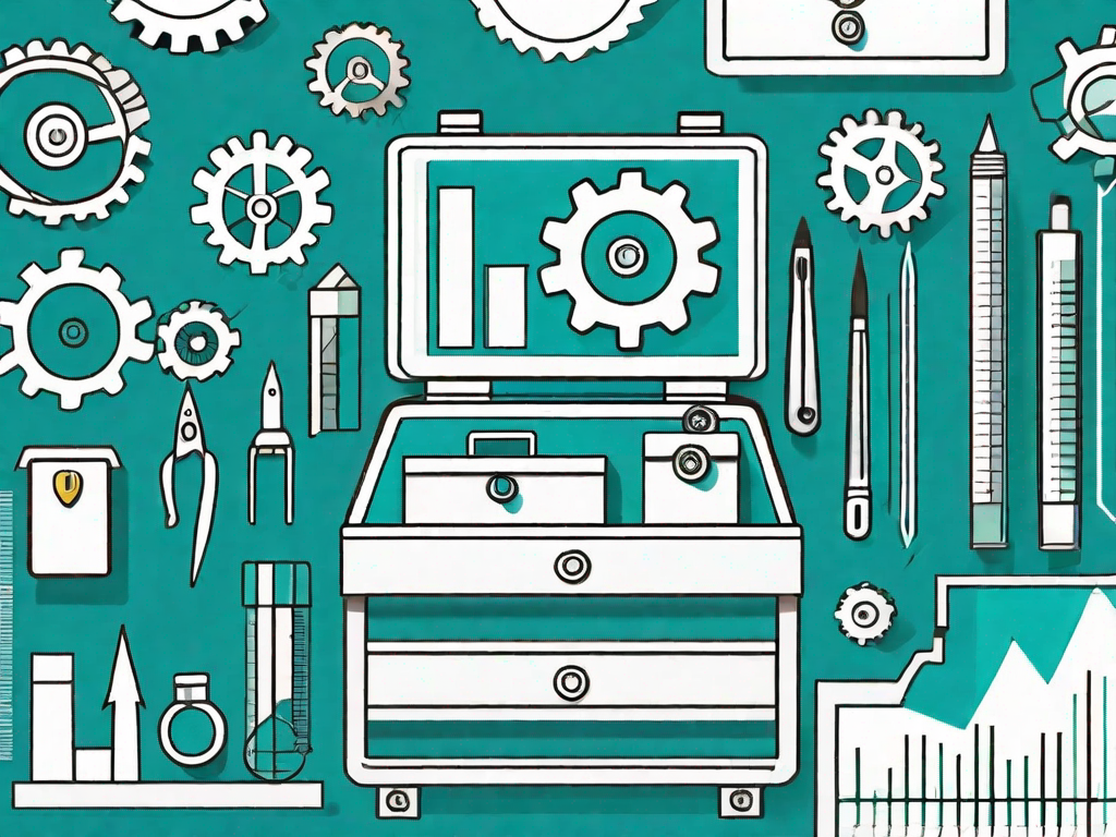 A toolbox with various business analysis tools such as charts