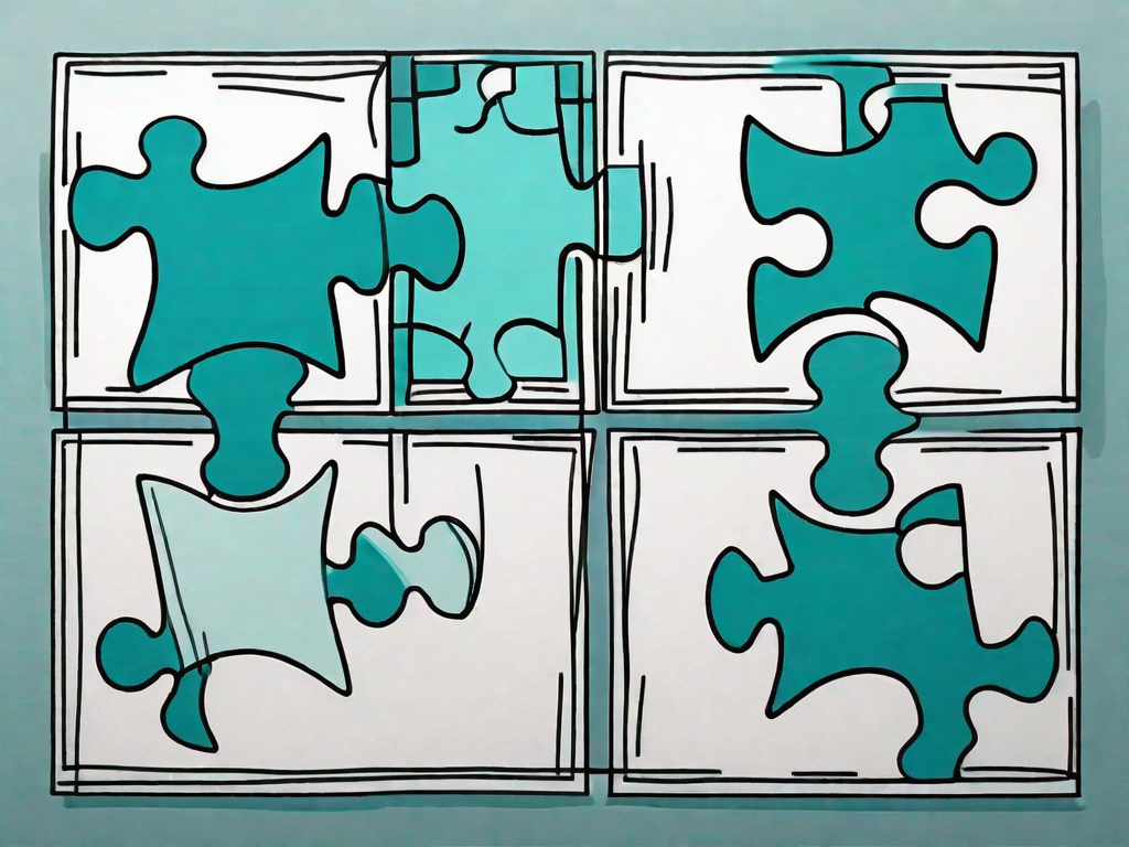 Four interconnected puzzle pieces