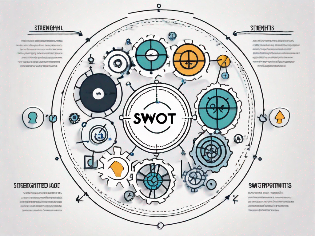 Four interconnected sections of a circle