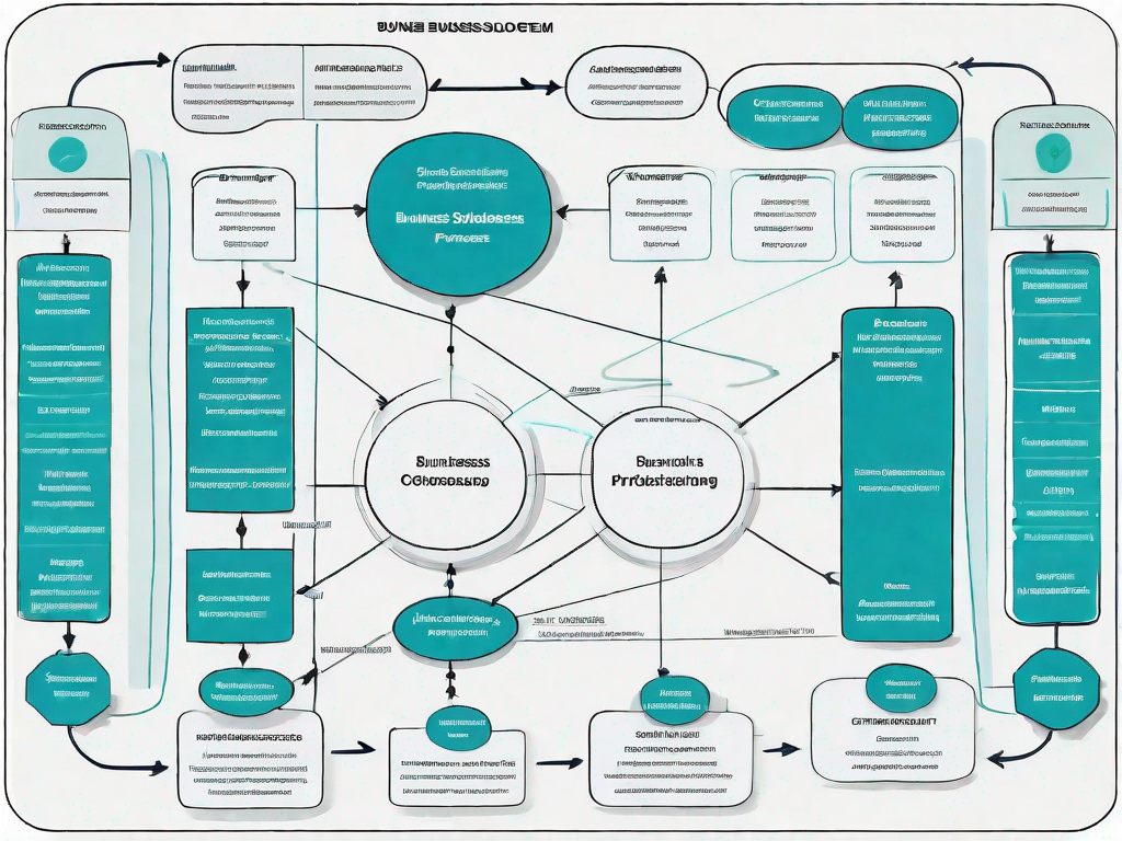 A use case diagram showing the interaction between a business system and its stakeholders