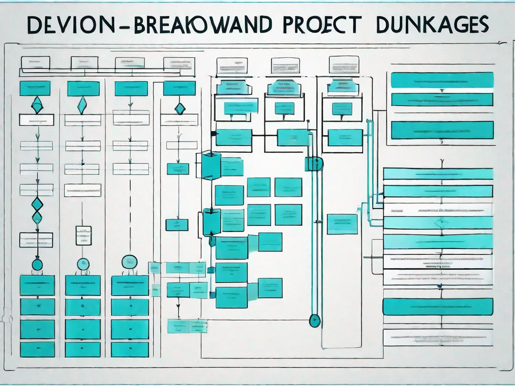 A detailed and organized chart that represents the hierarchical division of a project into phases