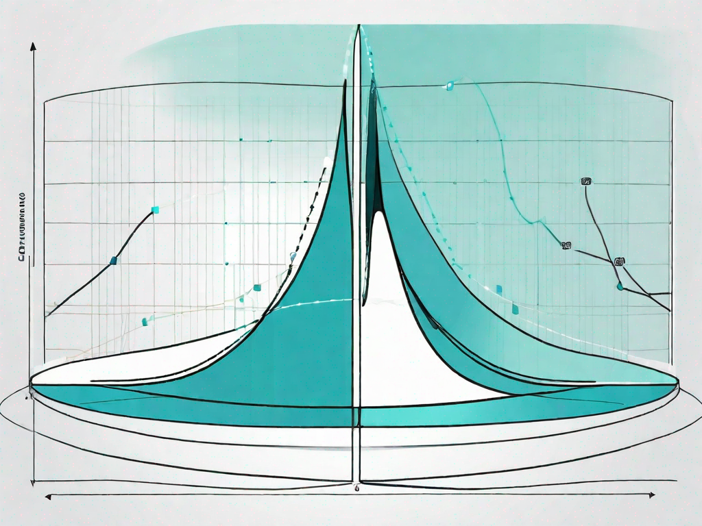 Two overlapping bell curves representing data distribution