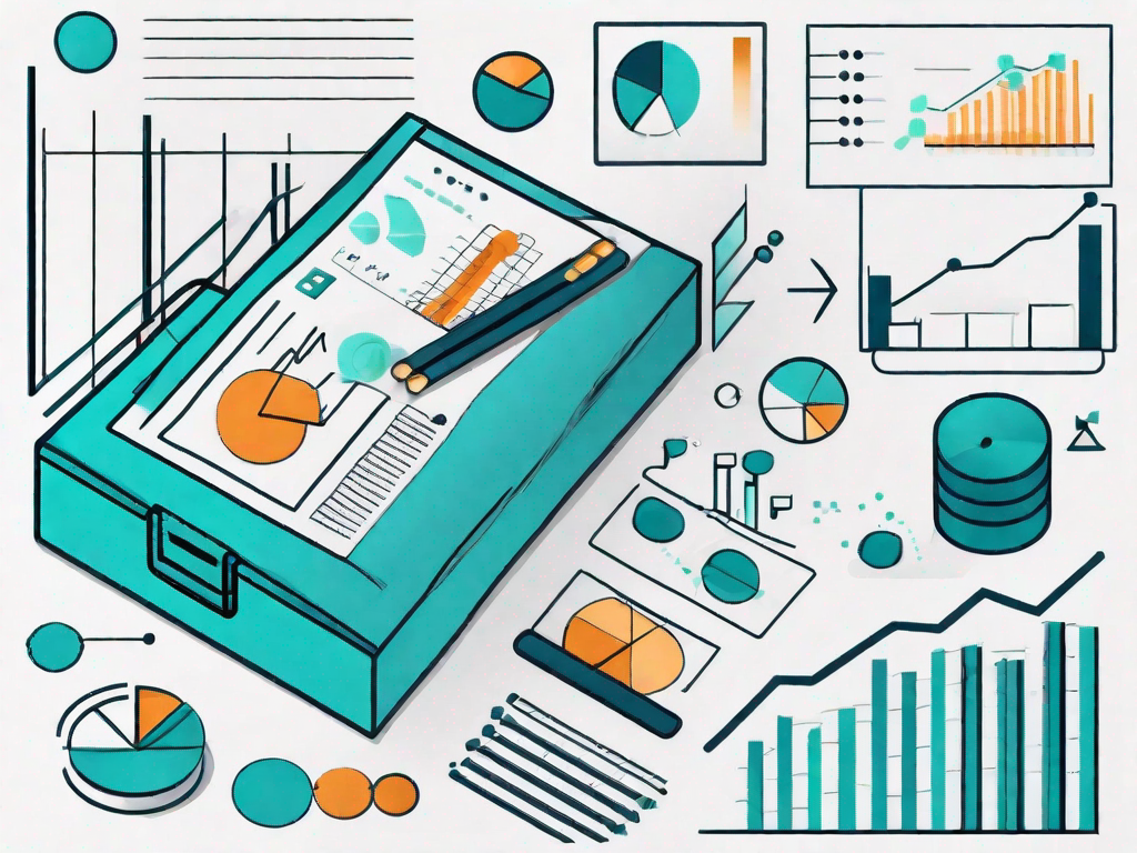 A budget-friendly toolbox filled with various data-related symbols like graphs