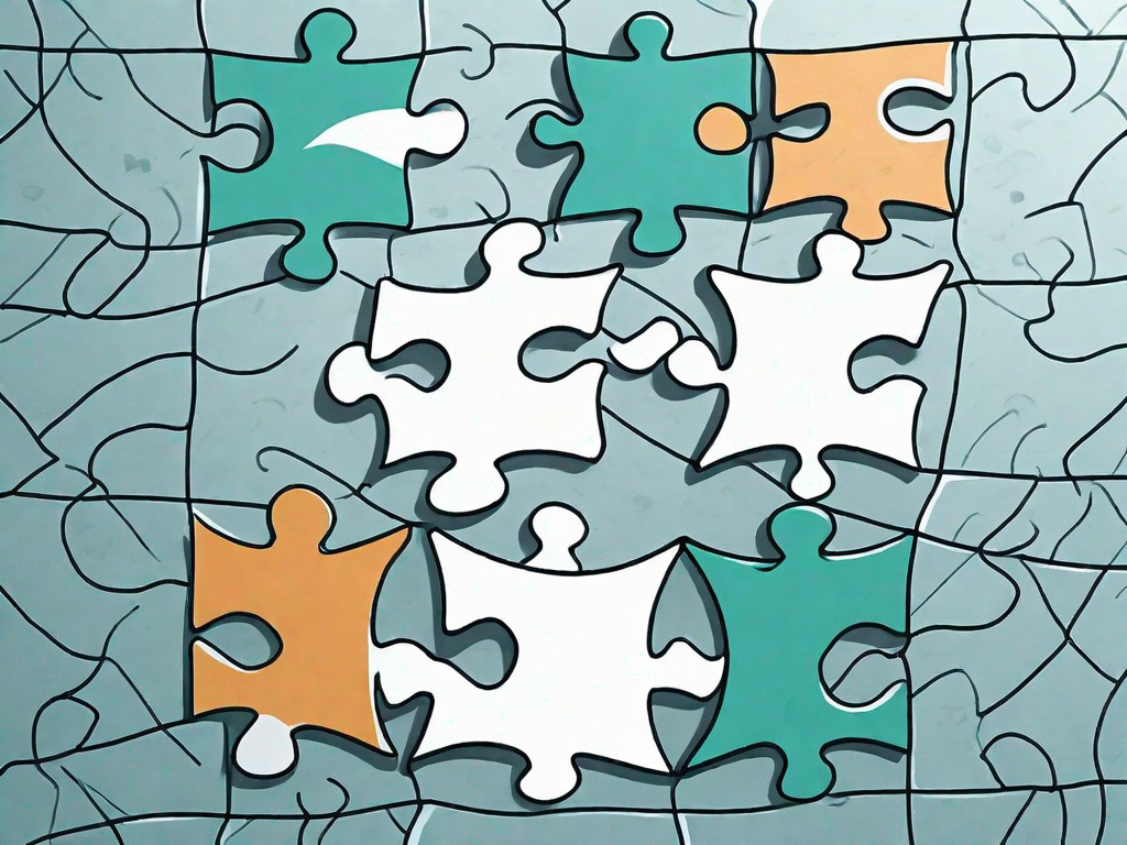 Four interconnected puzzle pieces