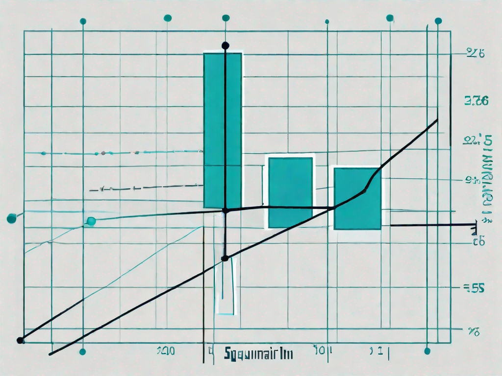 A graph chart with plotted data points and a line of best fit