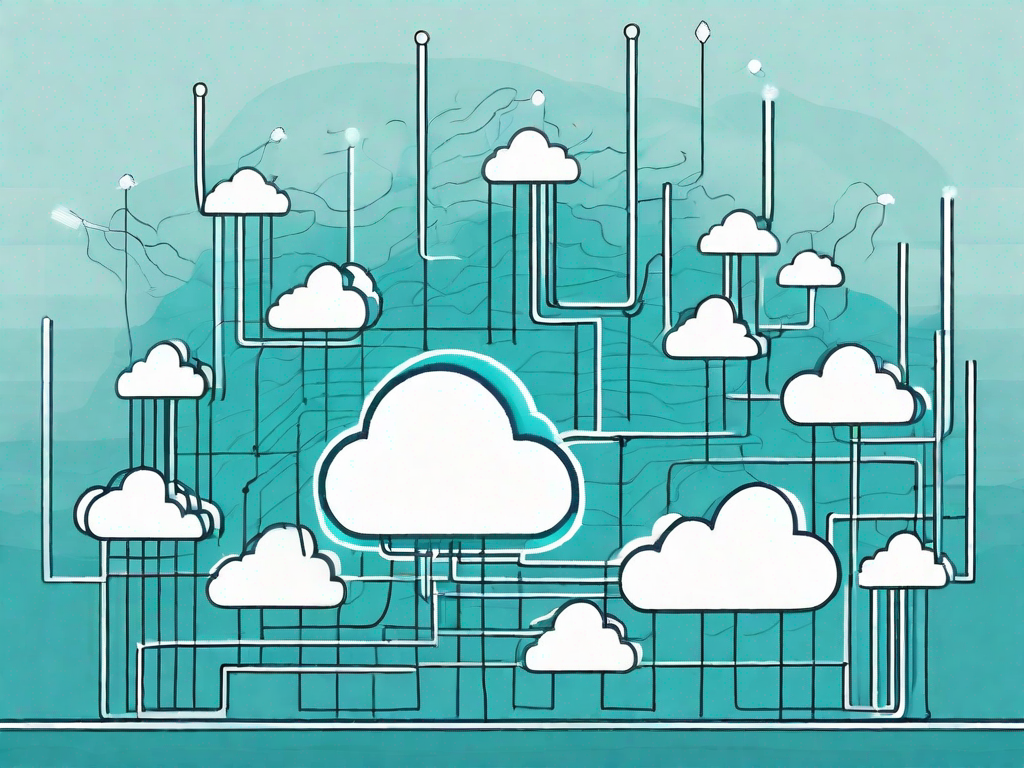 A corporate firewall symbolized by a large