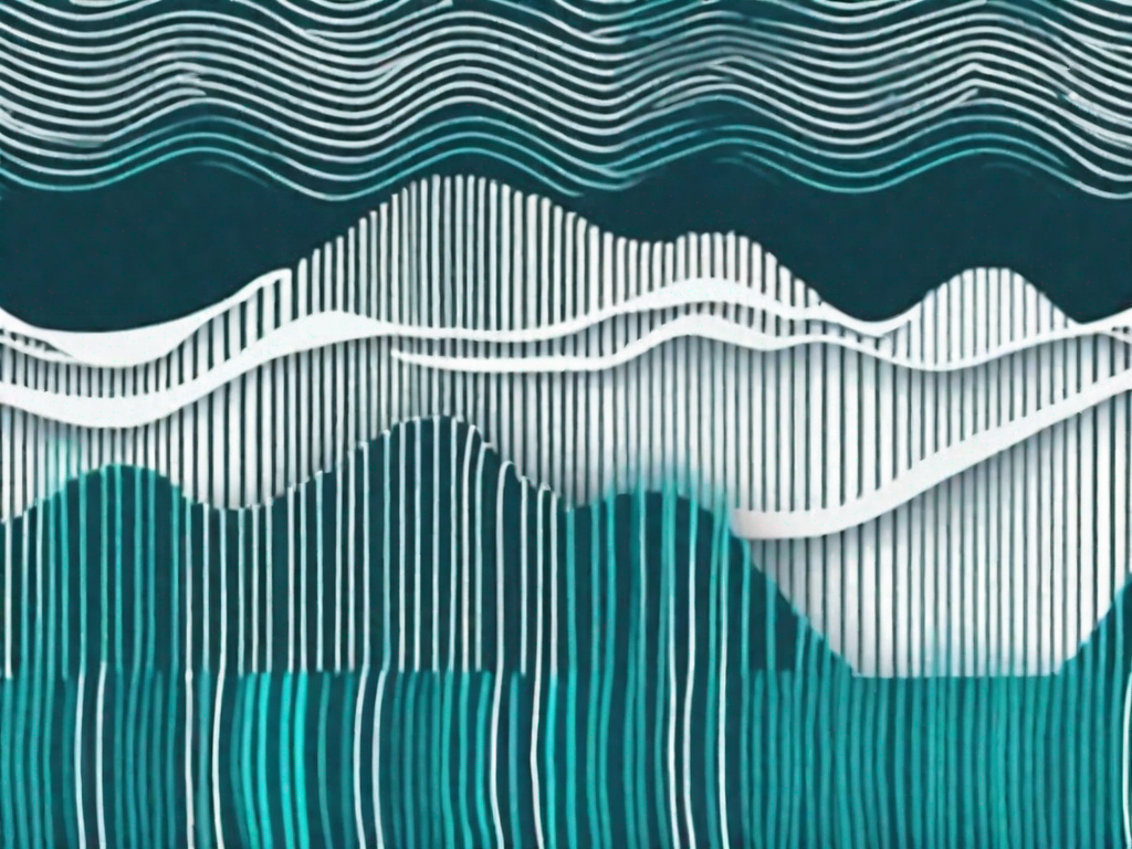 A sound wave pattern with different levels of noise interference