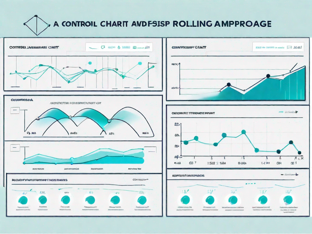 A control chart with rolling averages indicated