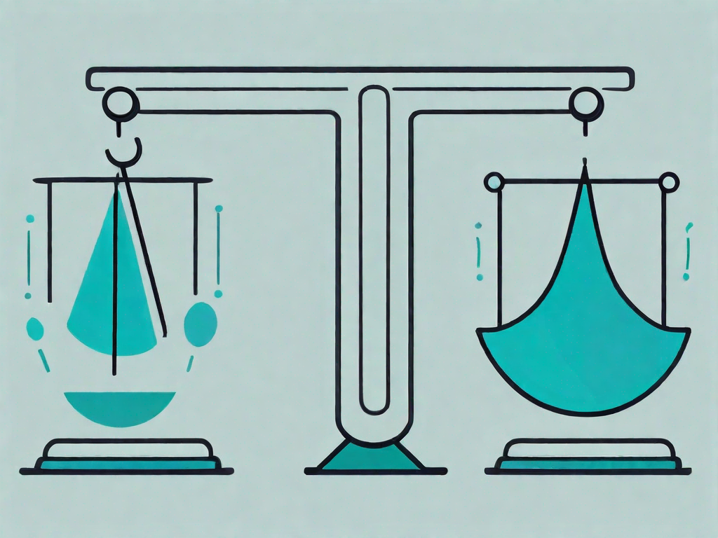 A pair of scales balancing a data symbol and a cause-and-effect symbol