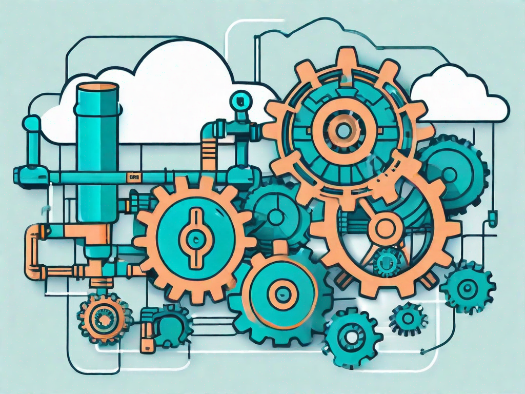 A pipeline with various gears and tools symbolizing optimization and configuration