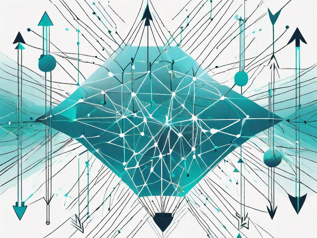 A complex network of incoming calls represented by arrows