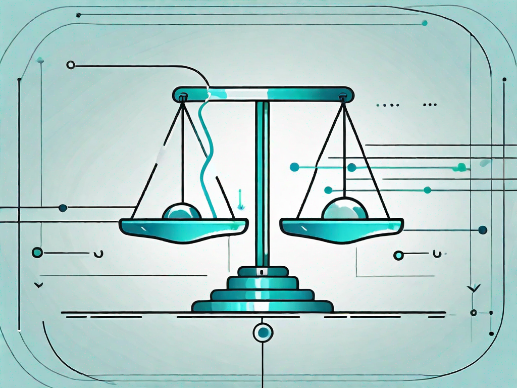 A scale balancing a set of data points and a smoothing line