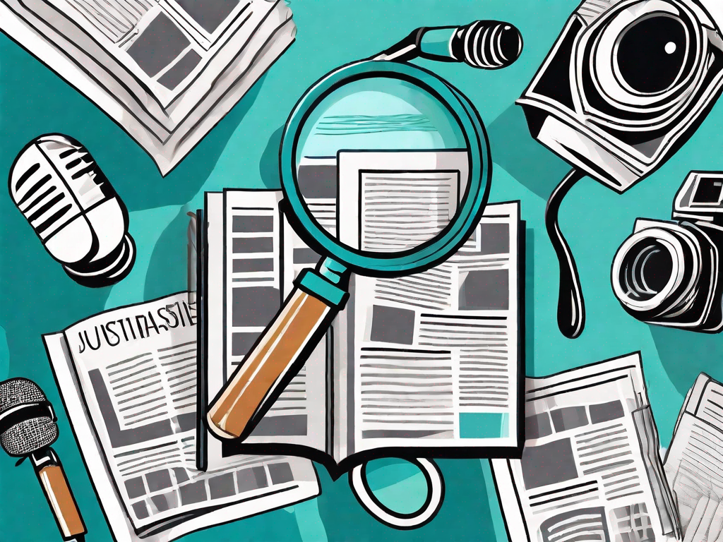 A magnifying glass focusing on a newspaper