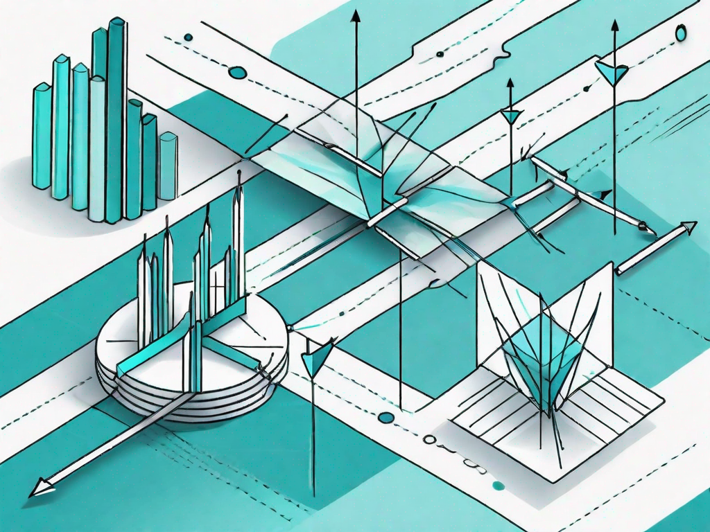 A segmented data set being folded into multiple parts