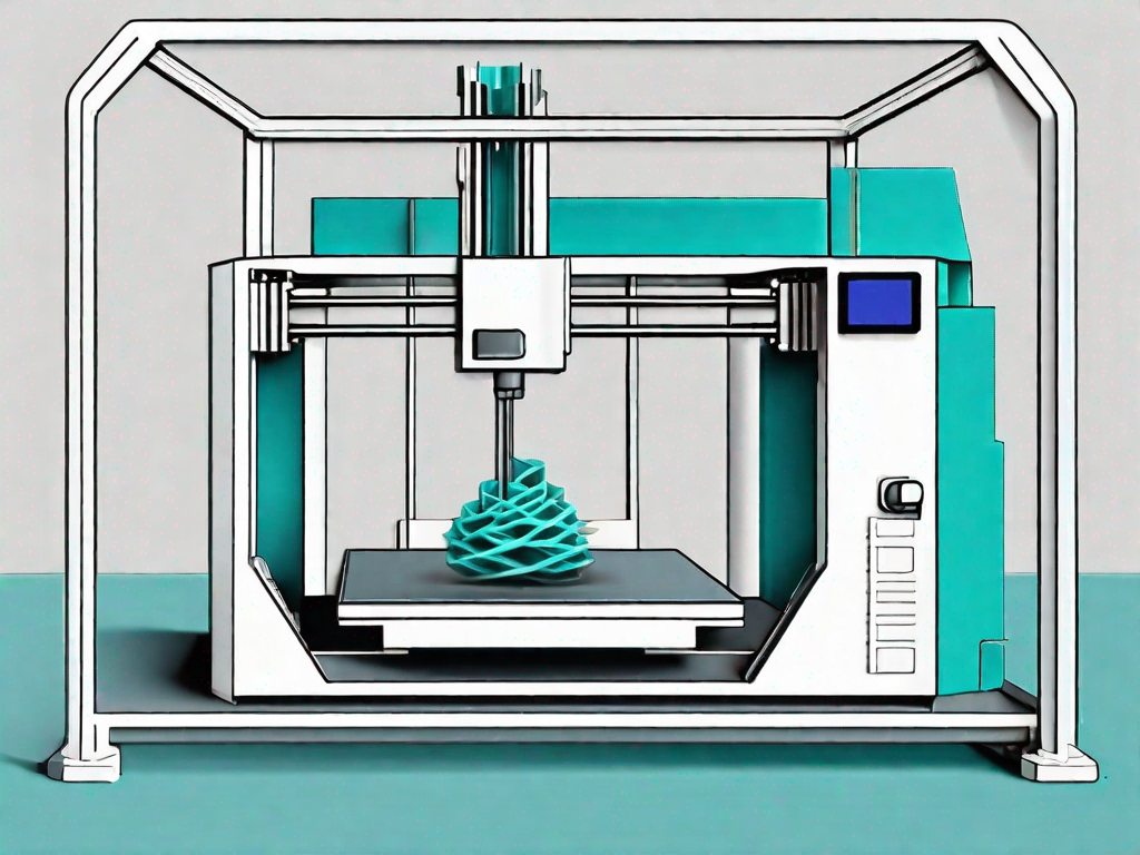 A 3d printer in the process of creating a complex structure