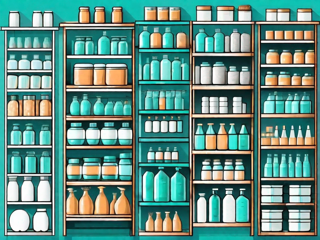 Different product shelves